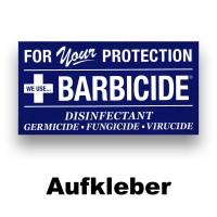 Barbicide Aufkleber 15 x 8 cm, kostenlos