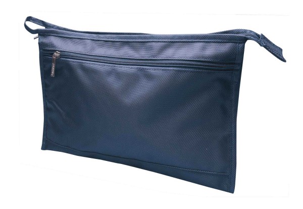 Kulturbeutel, Dunkel-Blau, groß 31.5 x 21 cm, Kosmtex Männer Kosmetiktasche für Sport und Reisen in