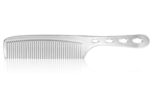 Haarschneidekamm, Aluminium Friseurkamm mit Griff, 20 cm