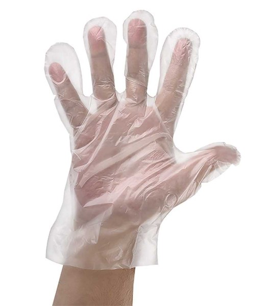 PE-Einmalhandschuhe, transparent, unsteril, gehämmert, 100 Stück