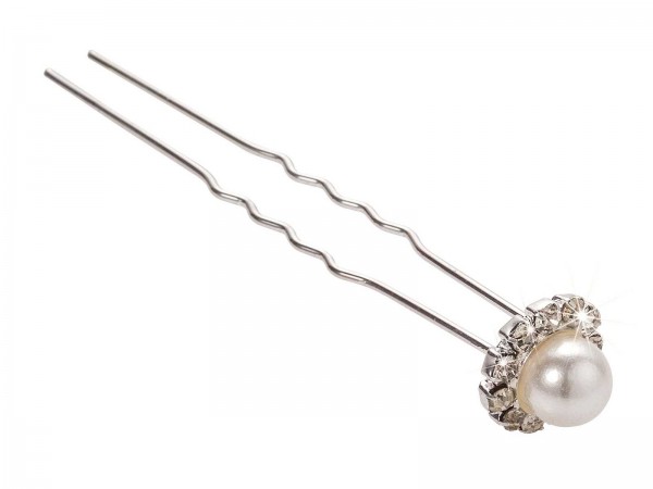 Haarnadel mit Perle und Strass im Kreis, Haar-Styling-Accessoires