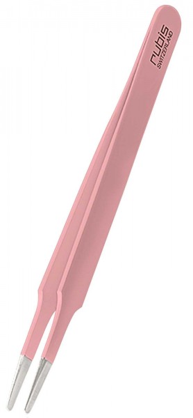 Rubis Pink Wimpern Pinzette Gerade abgerundet, Eyelash Tweezers