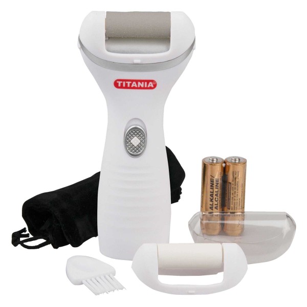 Titania Elektrischer Hornhautentferner Box, FootCare, Fußfeile, Hornhautfeile, Fuß-Raspel, elektroni