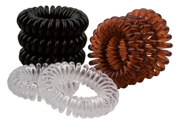 Haargummi Set, 8Stk., Telefonschnur-Haargummi, Spiral-Gummi aus Kunststoff, ohne Metall