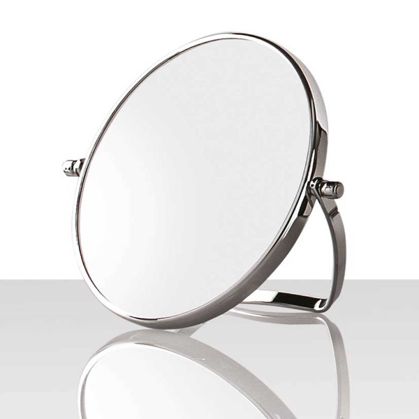 Kleiner Stell Spiegel Ø 13 cm, 2-fach, silber