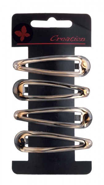 4-teilig Haarclips Set, Haarklemme, braun