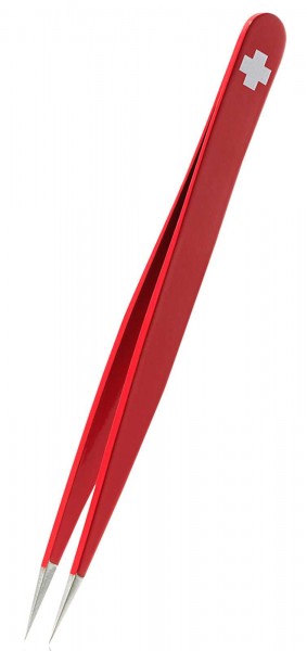 Rubis Pinzette Pointer Rot, spitzer Spitze Tweezers Swiss Cross