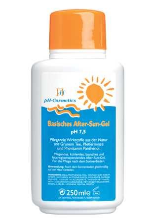 Basisches After-Sun Gel, pH 7,5, pflegt und kühlt die Haut, Sonnenschutz nach dem Sonnen, ph-Cosmeti