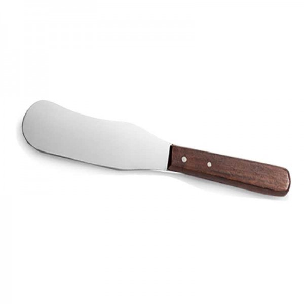 Breiter Wachsspatel gebogen breit 37mm, Metallspatel 24 cm langer Auftragspatel
