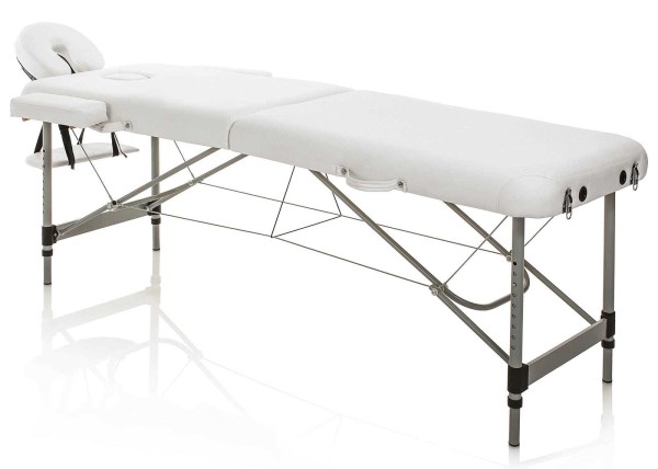 Klappbare mobile Kosmetikliege, Master Aluminium weiß, Leicht & tragbare nur 13kg, mit Tragetasche