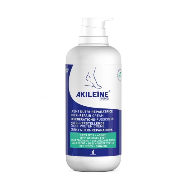 Akileine Nutri-Repair-Karite-Regenerations-Fußcreme für anspruchsvolle und trockene Füße, 500ml