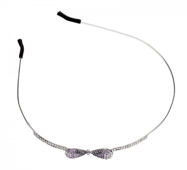 Haarreif mit rosa Strasssteinen, Schleife Design