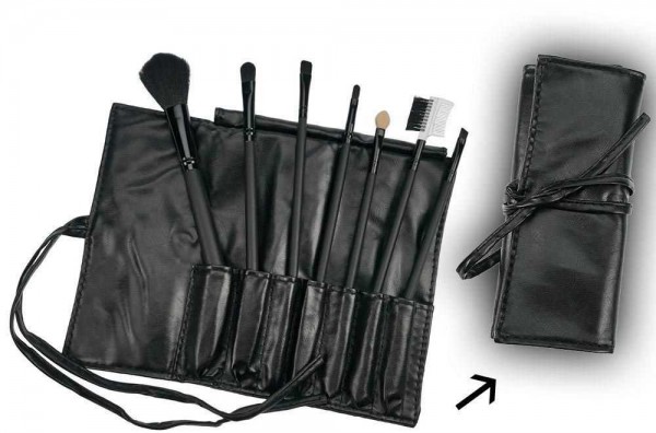 7-teiliges Kosmetik-Pinsel Set, Pinselset mit Tasche