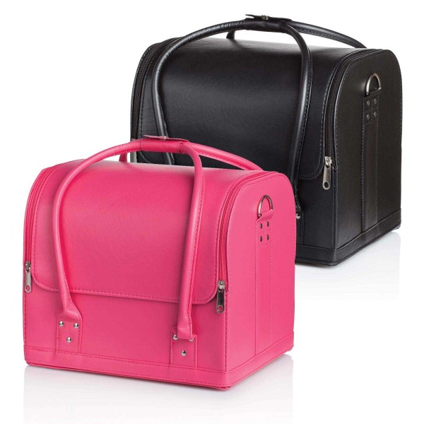 Kosmetiktasche Friseurtasche, Kosmetikkoffer, 30cm Schminktasche aus Eco-Leder,