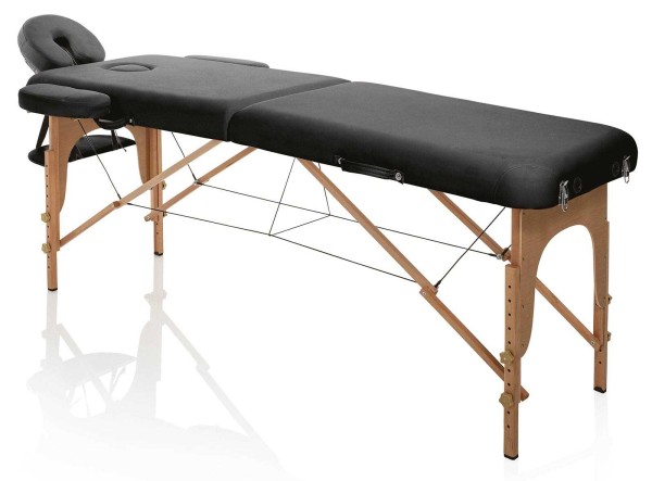 Mobile Kosmetikliege, klappbare Leicht 12kg, Holz Master Wood schwarz, transportabel mit Tragetasche