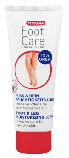 Titania Fuss und Bein Feuchtigkeitslotion, intensive Pflege für sehr trockene Haut, Fusspflege, 100
